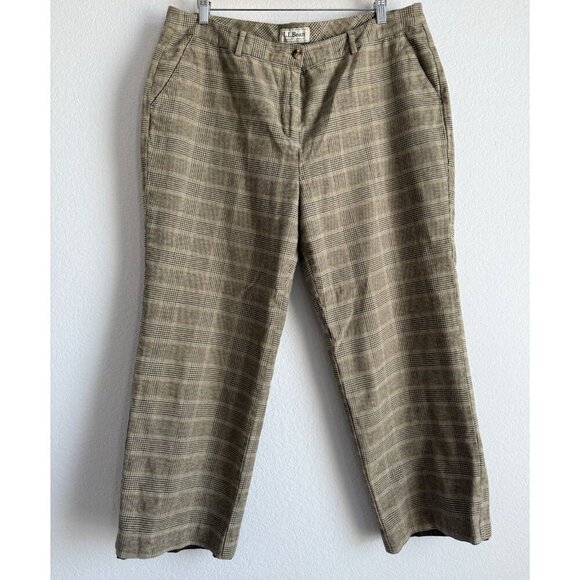 Vintage L.L. Bean Women’s Plaid Wool Trousers Pants Classic Fit Straight 18 Pet - Picture 5 of 10